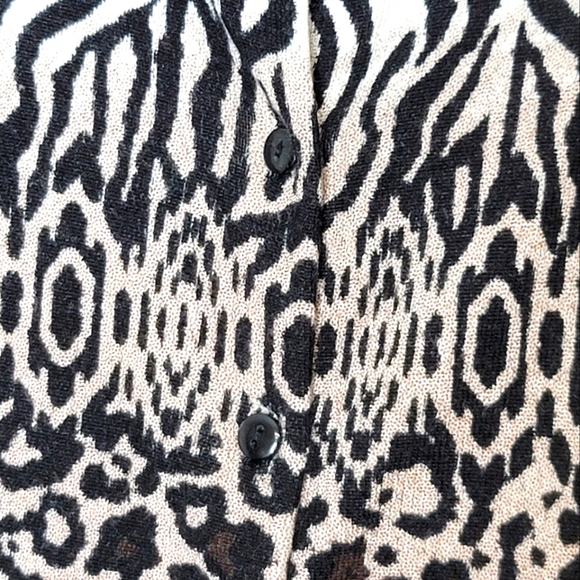 Brown Animal Print Button Cardigan - Picture 6 of 9